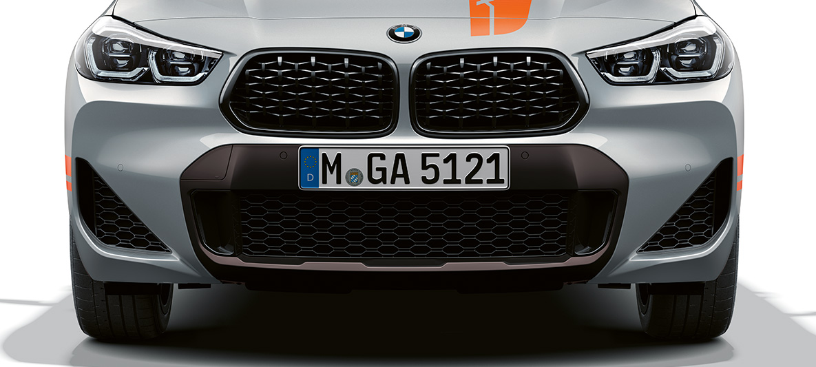 Parrilla doble BMW X2 F39 BMW X2 2020 F39 Brooklyn Grey, vista del frontal, parrilla doble